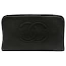 Chanel CC Caviar Cosmetic Pouch Leather Vanity Bag in Good condition