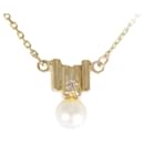 [LuxUness] 18k Collar con colgante de perlas y diamantes de oro Collar de metal en excelentes condiciones - & Other Stories