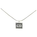 Dior Silver CD Cube Logo Pendant Necklace