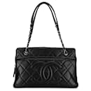 Chanel Black CC Quilted Caviar Soft Tote