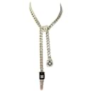NEW CHANEL NECKLACE 2022 LOGO CC LIPSTICK 38-50 GOLD METAL NECKLACE NEW - Chanel