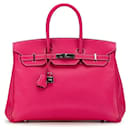 Hermes Candy Rose Epsom Birkin 35 Leather Handbag in Good condition - Hermès