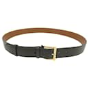 CEINTURE JM WESTON DEMI JONC 105 EN CUIR NOIR + POCHON BLACK LEATHER BELT - JM Weston