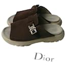 DIOR H TOWN -  Mules daim cuir marron Homme T44 IT TBE - Dior