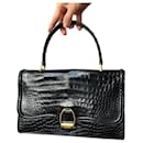 HERMÈS - Black Crocodile Handbag - Hermès