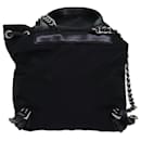 PRADA Chain Backpack Nylon Black Auth 71499 - Prada