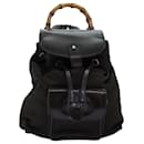 GUCCI Bamboo Backpack Nylon Brown 003 1998 0030 Auth ar11716 - Gucci