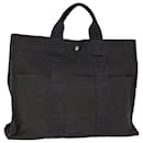HERMES Her Line MM Tote Bag Canvas Gray Auth 73249 - Hermès