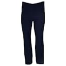 The Row Pantalones elásticos de viscosa con costura delantera en azul marino - Autre Marque