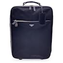 Black Nylon Canvas Rolling Suitcase Trolley Luggage Travel Bag - Prada