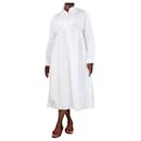 White shirt dress with waist drawstring - size UK 14 - Alaïa