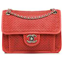 Chanel Red Small Perforated Calfskin Up In The Air Flap