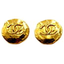Chanel Vintage CC Coco Medallion Button Earrings