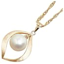 Autre collier pendentif perle en or 18 carats Collier en métal en excellent état - & Other Stories
