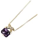 [LuxUness] 18k Gold Diamond & Amethyst Pendant Necklace Metal Necklace in Excellent condition - & Other Stories