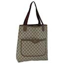 GUCCI GG Canvas Web Sherry Line Tote Bag PVC Beige Green 39 02 003 Auth 73111 - Gucci