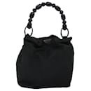Christian Dior Maris Pearl Hand Bag Nylon Khaki Auth bs14059
