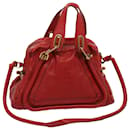 Chloe Paraty Hand Bag Leather 2way Red Auth 72667 - Chloé