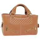 CELINE Hand Bag Leather Brown Auth 71534 - Céline