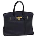 HERMES Birkin 35 Hand Bag Leather Navy Auth 72433S - Hermès