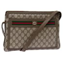 GUCCI GG Canvas Web Sherry Line Shoulder Bag PVC Beige Green Red Auth 72965 - Gucci
