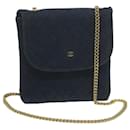 Bolso de hombro con cadena CHANEL Lona Azul marino CC Auth 65412 - Chanel