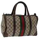 GUCCI GG Supreme Web Sherry Line Hand Bag PVC Beige Red Green Auth 67336 - Gucci