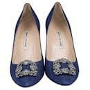Zapatos de tacón Hangisi azules de Manolo Blahnik
