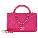 Chanel Magenta Quilted Classic WOC Top Handle Bag