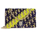 Christian Dior Blue/Yellow Monogram Diorama Wallet On Chain
