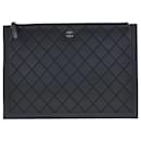 Chanel Black Quilted Zip Pouch
