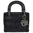 Christian Dior – Kleine Lady Dior-Tasche mit Perlenbesatz in Schwarz