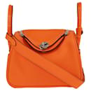 Mini bolso Lindy Hermes naranja Minium Swift y cocodrilo - Hermès
