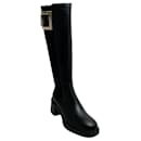 Roger Vivier Black Leather Viv' Ranger Chelsea Boots - Autre Marque
