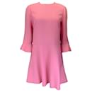 Valentino Pink Long Sleeved Wool and Silk Crepe Dress - Autre Marque