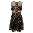 Elie Saab Black / Gold Lace Sleeveless Dress - Autre Marque