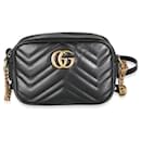 Gucci Black Matelasse Mini GG Marmont Shoulder Bag