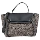 CELINE Belt Bag Mini Tweed x Leather 2 Way Handbag in Black - Céline