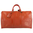 Borsa da viaggio Louis Vuitton Epi Leather Keepall 50 in marrone