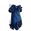 Asymmetrisches trägerloses Korsett-Kleid mit Rüschen - Marchesa