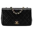 Chanel CC Matelasse Full Single Flap Bag  Leather Shoulder Bag in Good condition
