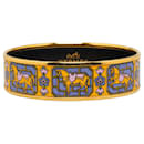 Hermes Couvertures et Tenures Email Wide Bangle Bracelet en émail en bon état - Hermès