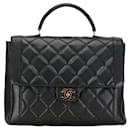 Chanel CC Diana Bolsa de couro com alça superior em bom estado