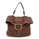 Bulgari Light Brown Leather Leoni Tote Bag Handbag
