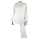 White floral jacquard blouse - size UK 8 - Autre Marque