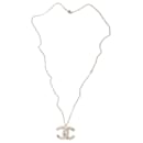 White bejewelled oversized CC necklace - Chanel