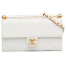Chanel White Goatskin Chic Pearls Wallet on Chain