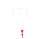 Collana lunga con pendente Swarovski in cristallo rosso