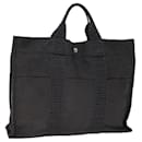 HERMES Her Line MM Tote Bag Canvas Gray Auth bs13919 - Hermès