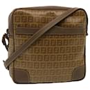 FENDI Zucchino Canvas Shoulder Bag Vintage Beige Auth ep4154 - Fendi